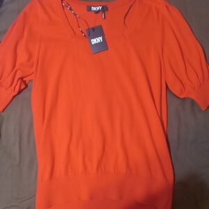 DKNY Bold Orange Blouse
